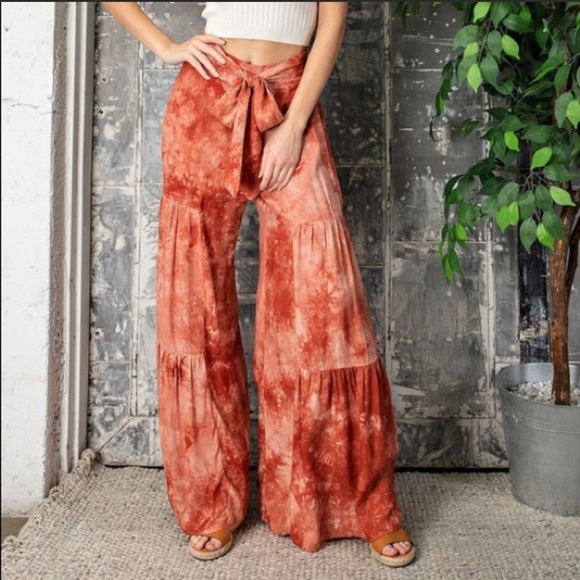 Orange Crush Tie-Dye Palazzo Pant - Picture 3 of 7
